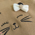 بیلر بلند دخترانه بیسکویتی نوزاد و بچه گانه نسکافه ای گربه kids billersuit clothes