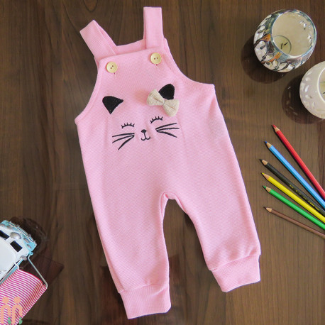 بیلر بلند دخترانه بیسکویتی نوزاد و بچه گانه صورتی گربه kids billersuit clothes بیلر بلند دخترانه بیسکویتی نوزاد و بچه گانه صورتی گربه kids billersuit clothes