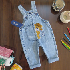 بیلر بلند اسپرت لی بچه گانه کیفیت عالی آبی طرح خرس شیطون kids billersuit clothes