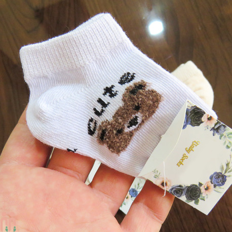 جوراب مچی 4 عددی نخی نوزاد و کودک تدی بوکله کیوت kids cotton socks