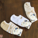 جوراب قوزکی 3 عددی نخی نوزاد و کودک تدی kids cotton socks