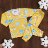 لباس ست بلوز شلوار نخی بچه گانه زرد خرس 1 تا 3 سال kids clothes set