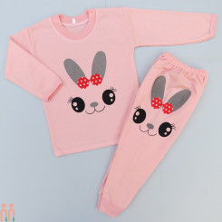 لباس ست بلوز شلوار دخترانه صورتی خرگوش 2 تا 3 سال Baby clothes set