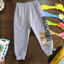 شلوار اسلش بچه گانه دورس اعلا نخی خرس موسکینو طوسی kids new slash