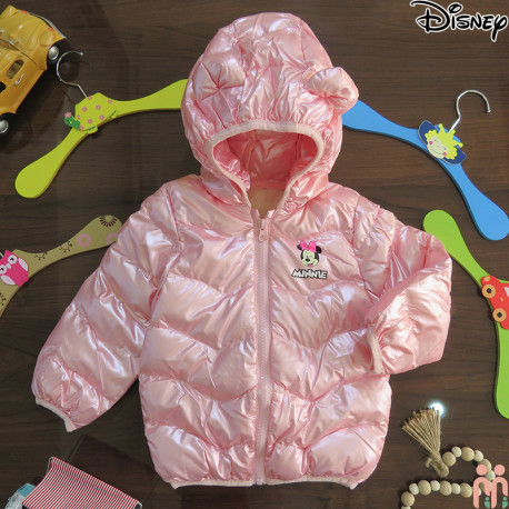 کاپشن پفی بچه گانه مارک دیزنی ضدآب گرم 3 لایه وارداتی صورتی مینی ماوس Disney kids hooded jacket