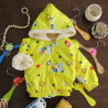 کاپشن خزدار بچه گانه کلاهدار 2 لایه ضدآب گرم آبی اسنوپی kids hooded jacket