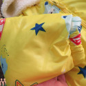 کاپشن خزدار بچه گانه کلاهدار 2 لایه ضدآب گرم آبی اسنوپی kids hooded jacket