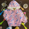 کاپشن خزدار دخترانه کلاهدار 2 لایه ضدآب گرم صورتی خرگوش kids hooded jacket