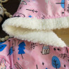 کاپشن خزدار دخترانه کلاهدار 2 لایه ضدآب گرم صورتی خرگوش kids hooded jacket