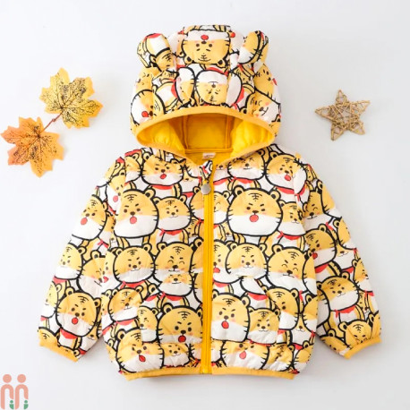 کاپشن پفی بچه گانه 6 تا 12 ماه اسپرت ضدآب گرم 3 لایه وارداتی ببرها kids hooded jacket