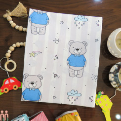 زیرانداز تعویض نوزاد 2 رو مخملی نایلونی خرس لباس آبی Newborn Mat