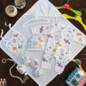 ست لباس بیمارستان نوزاد 7 تکه نخی اعلا طرح فضایی Baby born clothes set