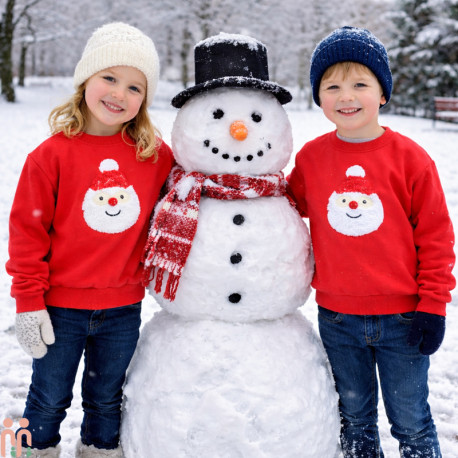 بلوز دورس نخی بچه گانه قرمز بابانوئل دخترانه پسرانه اسپرت kids new red shirt