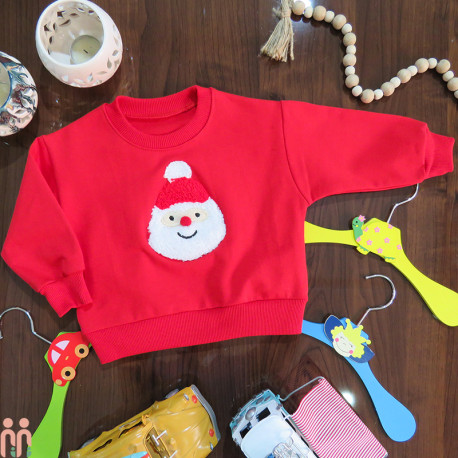بلوز دورس نخی بچه گانه قرمز بابانوئل دخترانه پسرانه اسپرت kids new red shirt