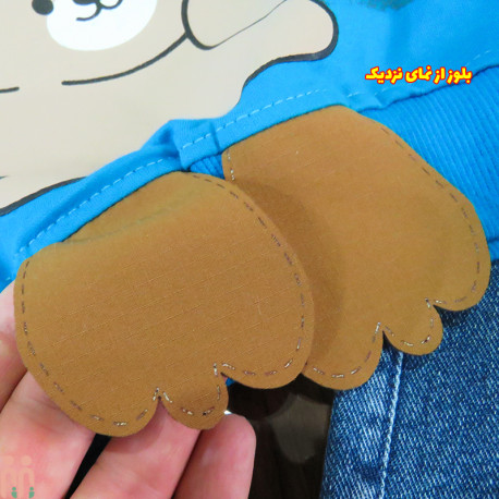 لباس مجلسی اسپرت بچه گانه بلوز دورس و شلوار لی تدی آبی Kids teddy new set