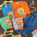 لباس مجلسی اسپرت بچه گانه بلوز دورس و شلوار لی شیر سبز 3 بُعدی Kids lion 3D clothes