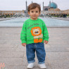 لباس مجلسی اسپرت بچه گانه بلوز دورس و شلوار لی شیر سبز 3 بُعدی Kids lion 3D clothes