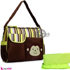 ساک لوازم نوزاد میمون سبز Baby monkey diaper bag