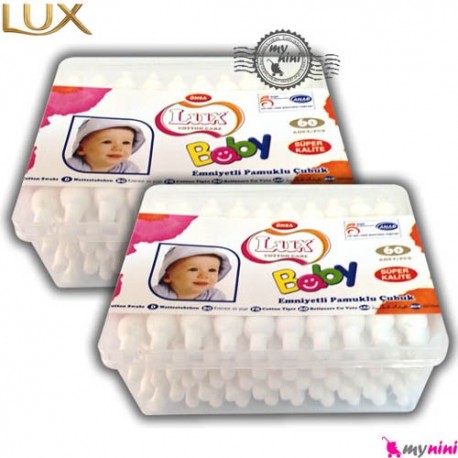 گوش پاک کن محافظ دار لوکس ترکیه 60 عددی Lux Baby cotton care
