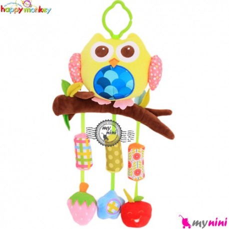 عروسک آویز صدادار جغد هپی مانکی Happy monkey toys
