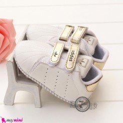 کفش اسپُرت نوزاد و کودک آدیداس سفید طلایی Baby footwear