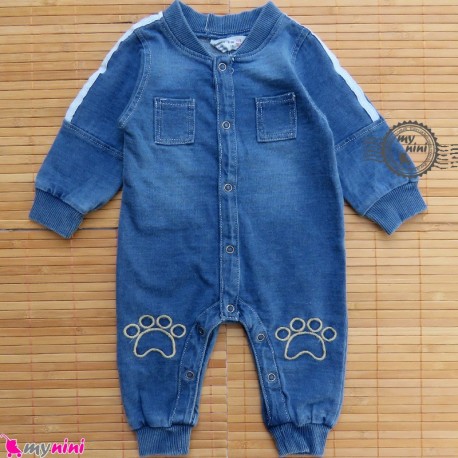 سرهمی لی بچگانه آبی تیره Baby jeans sleepsuits