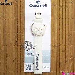 بند پستانک عروسکی خرس کارامل ترکیه سفید نوک مدادی Caramell baby pacifier holder