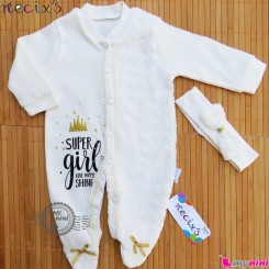 سرهمی مجلسی گیپوردار تِل دار نسیکسز ترکیه طلایی necix,s baby cotton overalls