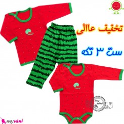 ست 3 تکه لباس شب یلدا با تخفیف ویژه cute watermelon baby clothes