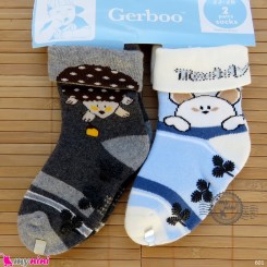 جوراب حوله ای گرم بچگانه مارک گِربوُ دو عددی 1 تا 3 سال Gerboo baby warm socks