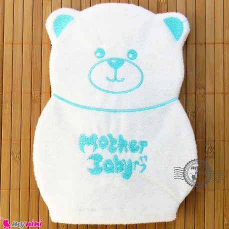 لیف نوزاد و کودک عروسکی خرس رنگ سبزآبی Baby Hand Bath Shower Wash Mitt سیسمونی نوزاد و لوازم کودک