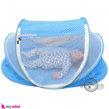 پشه بند سایز بزرگ نوزاد و کودک مارک اسپرینگ آبی Espring Baby mosquito net