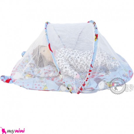 پشه بند تشک دار نوزاد و کودک مارک اسپرینگ آبی سگ Espring Baby mosquito net