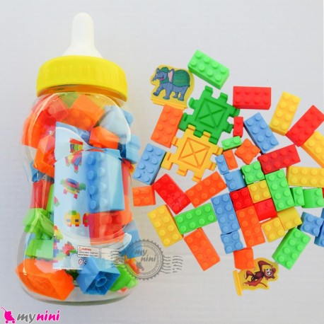 اسباب بازی آموزشی لگو طرح شیشه شیر 45 تکه Disney Toy building blocks