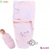 ست قنداق پنبه ای نوزاد مارک جونیورز 2 تکه صورتی juniors baby pink swaddle
