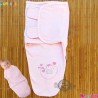ست قنداق پنبه ای نوزاد مارک جونیورز 2 تکه صورتی juniors baby pink swaddle