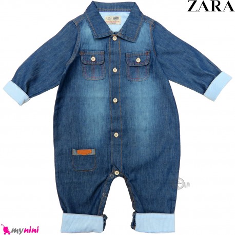 سرهمی لی بچه گانه مارک اورجینال زارا Zara baby jean jumpsuits