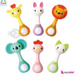 اسباب بازی حیوانات موزیکال هویلی تویز دندانگیر دار 2 کاره 6 مدل Huile Toys baby musical teether toys